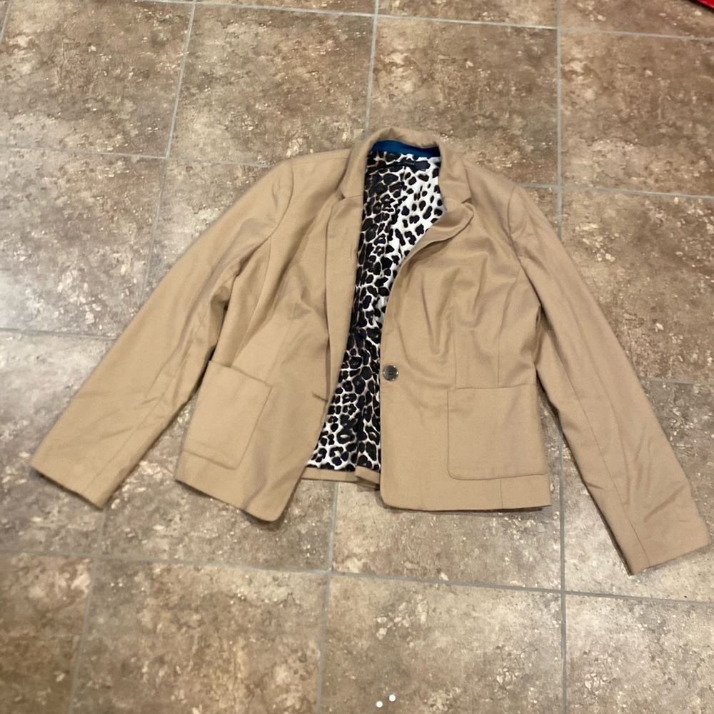 The Limited Tan one button pocket blazer